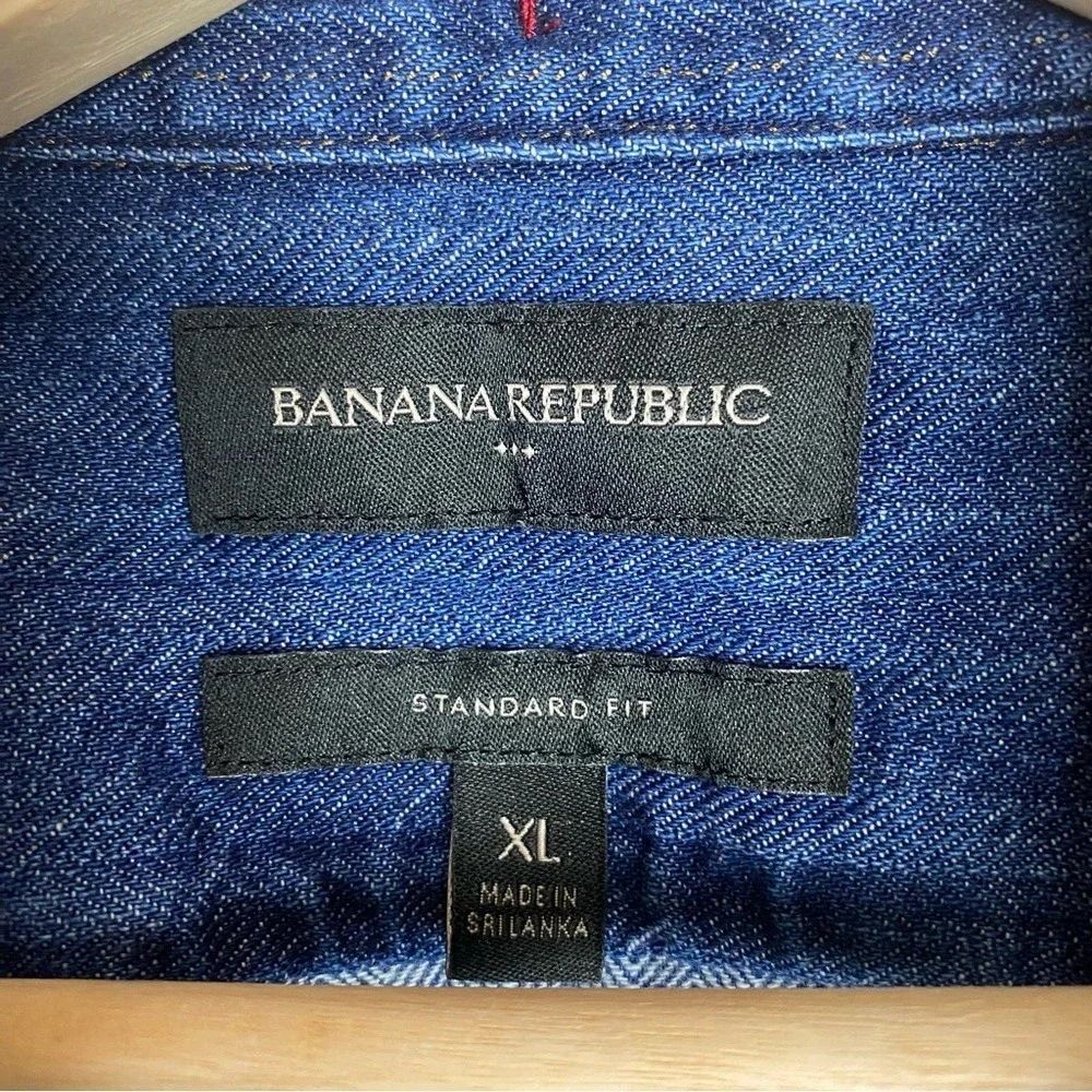 Banana Republic Men's Denim Striped Shirt Jacket Size X-Large‎